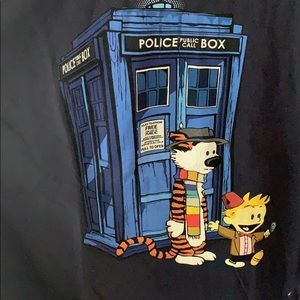 Dark blue t shirt  Calvin and Hobbes the Doctor